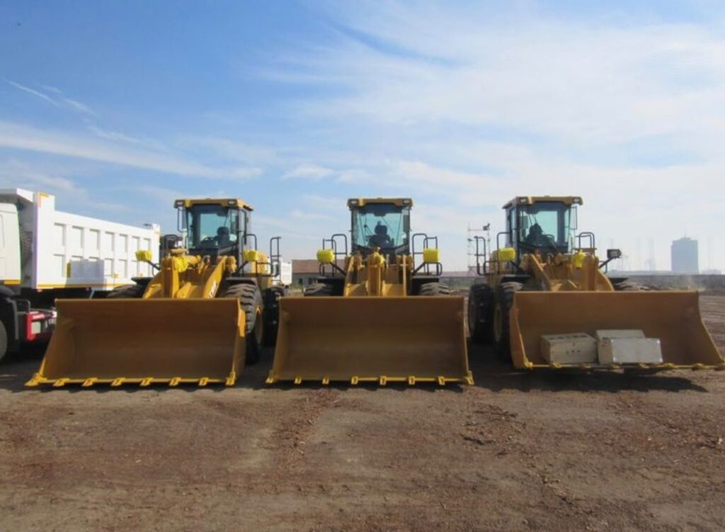 CAT wheel loader fleet parked at the Casablanca yard